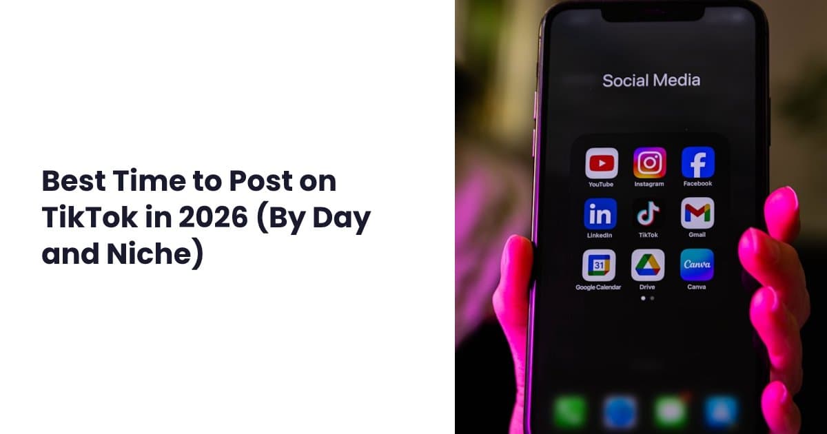 Calendar showing optimal TikTok posting times throughout the week
