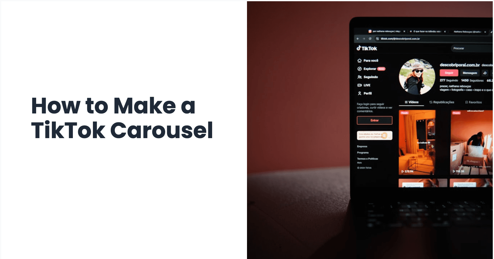 Step-by-step walkthrough of creating a TikTok carousel post