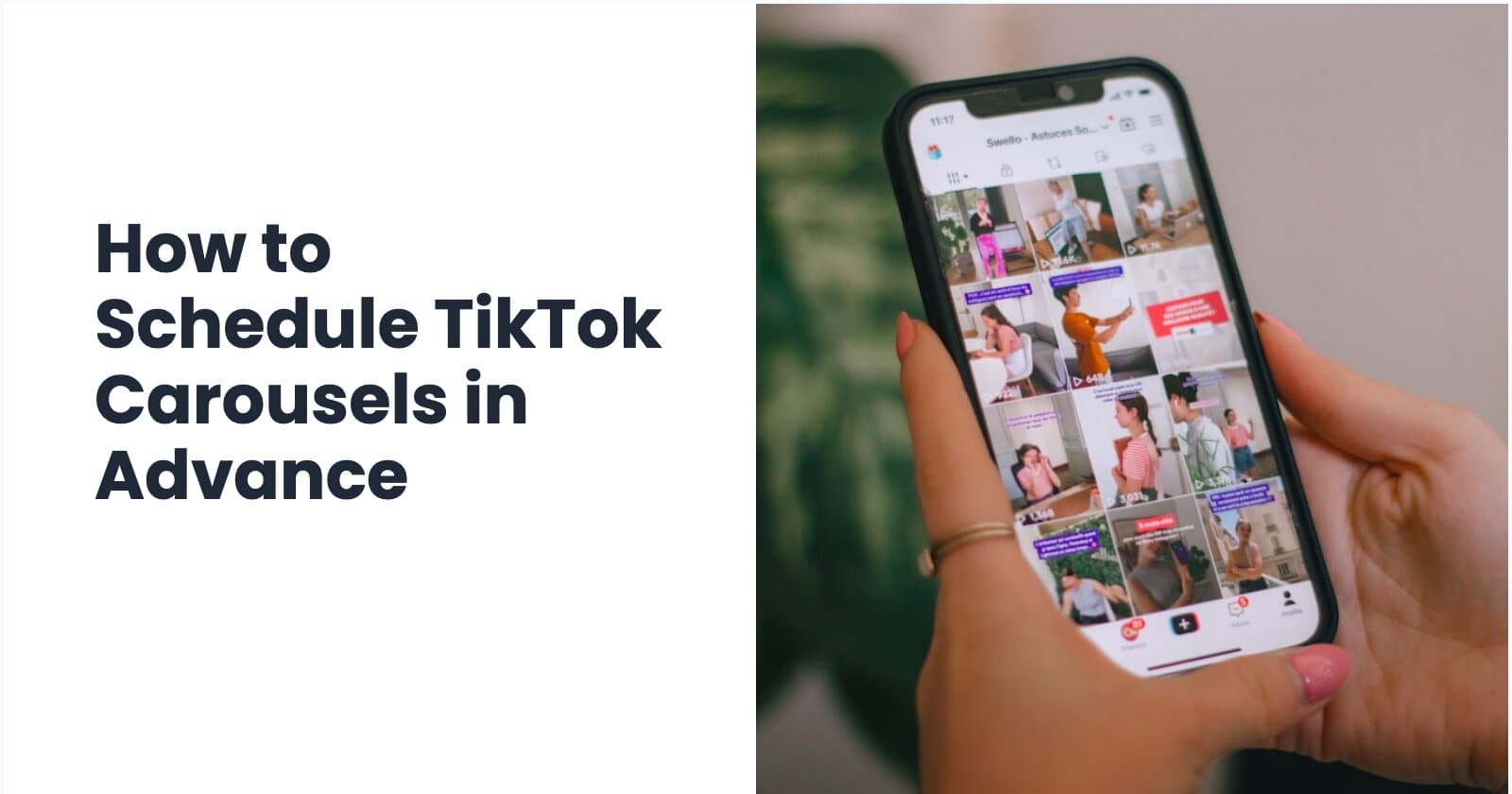 Calendar showing scheduled TikTok carousel posts